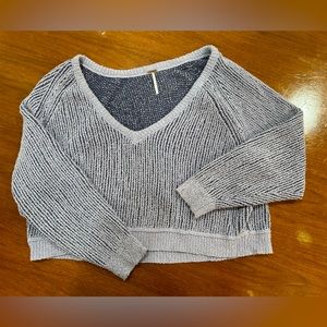 Free People cropped purple sweater